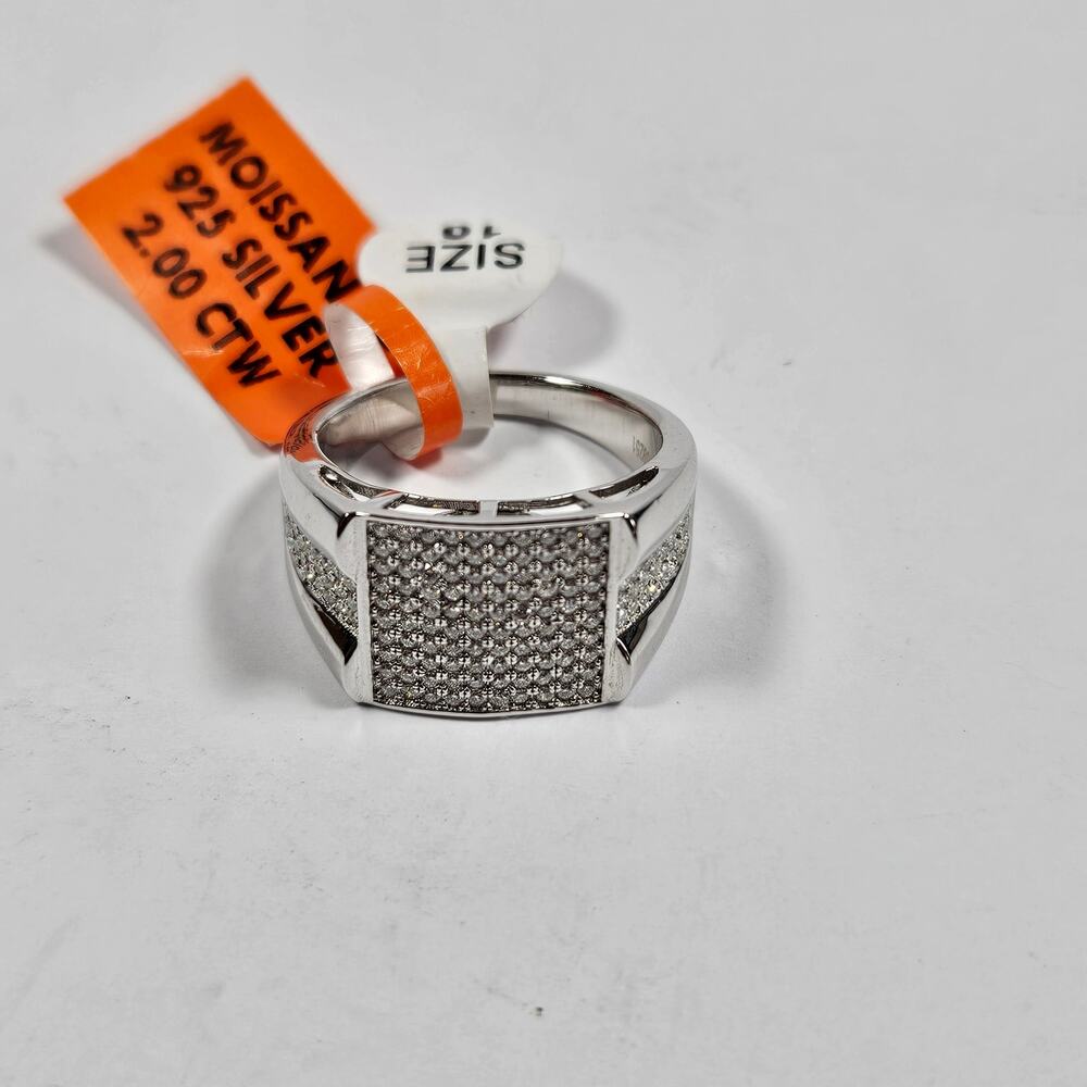 2.00 CTW Moissanite Ring 925 Sterling Silver Size 10 NWT